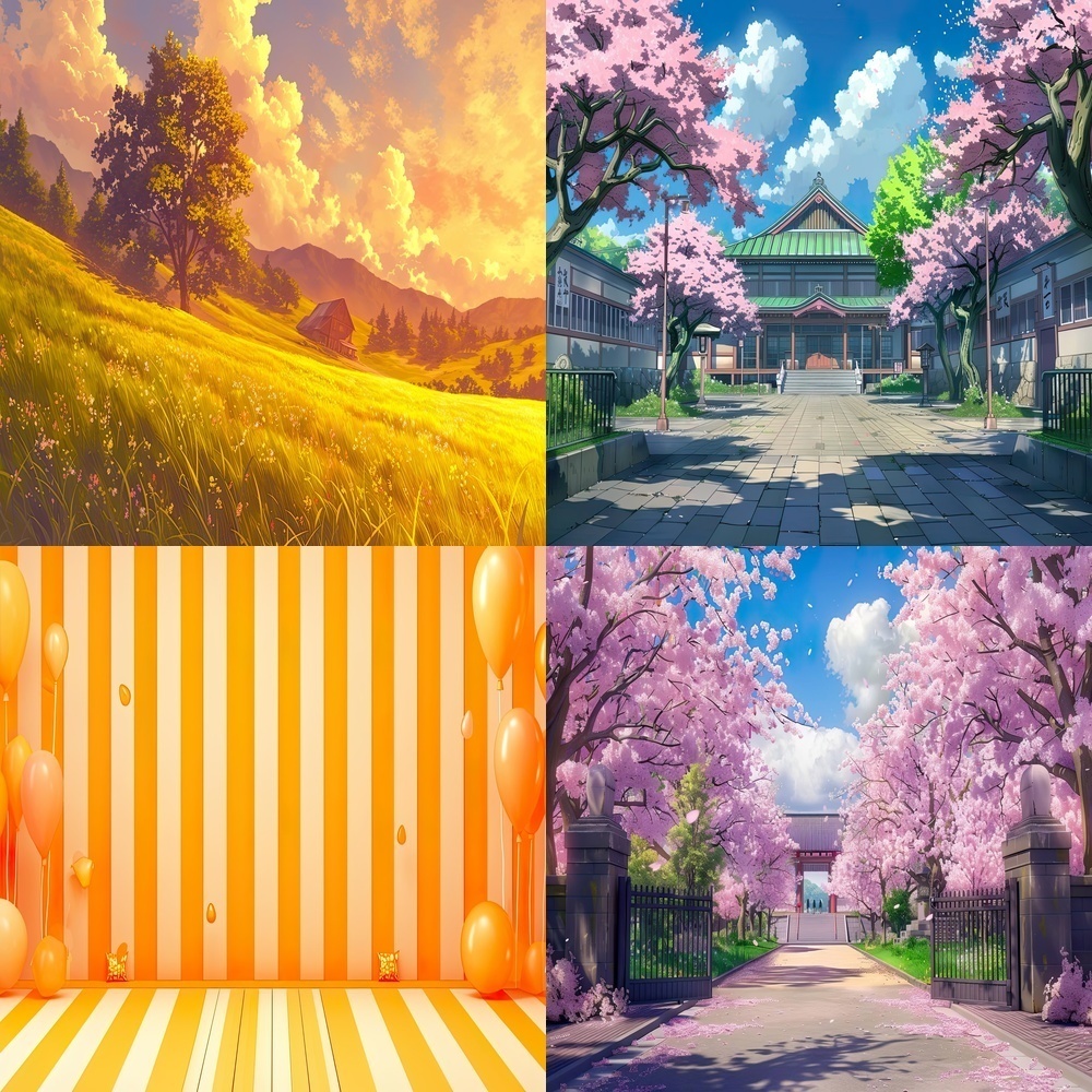 オレンジ&夕焼けの風景素材パック