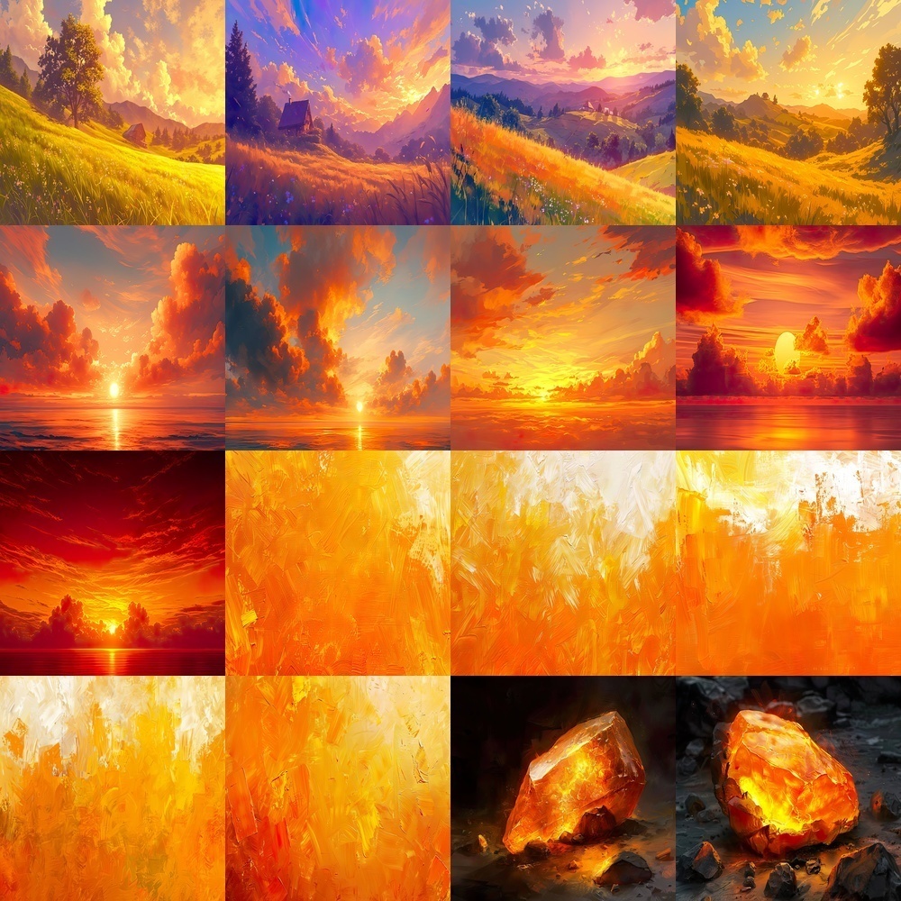 オレンジ&夕焼けの風景素材パック