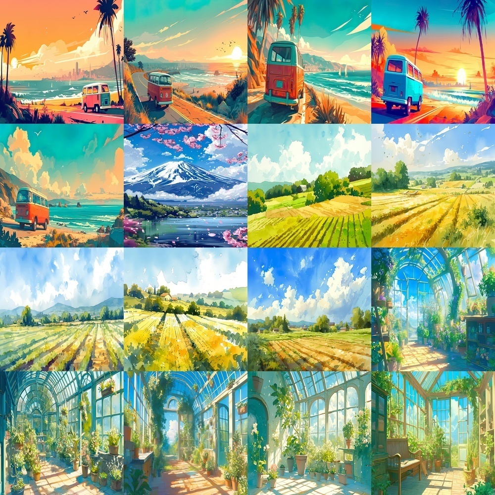 多様な季節と風景素材パック