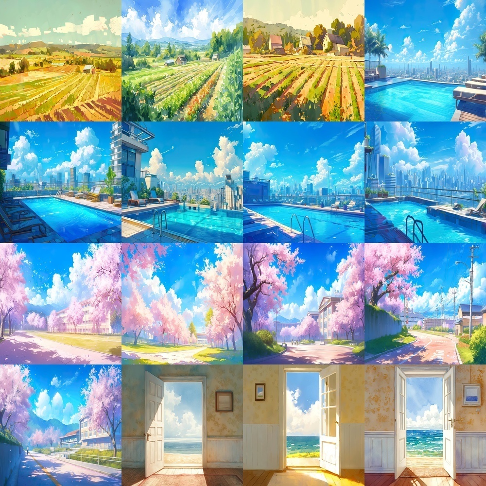 多様な季節と風景素材パック