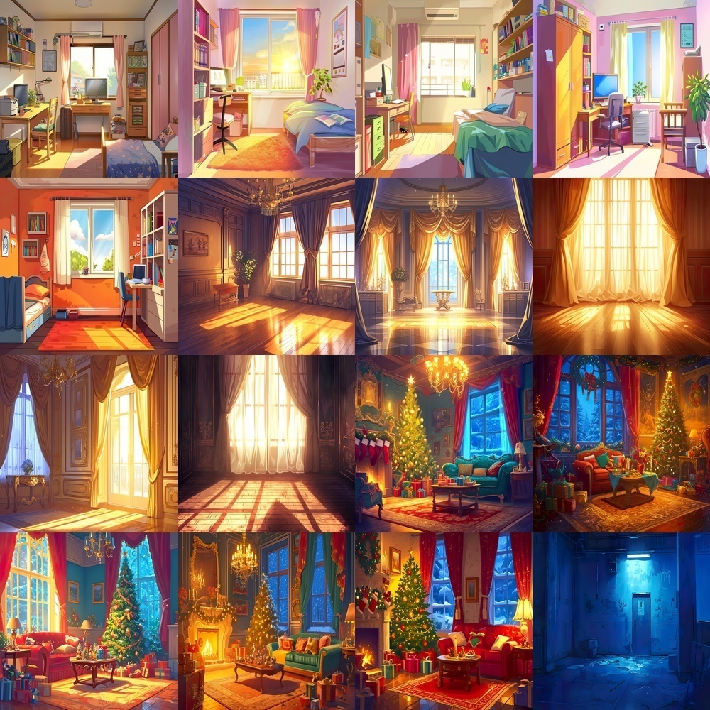 多彩な部屋の風景素材パック