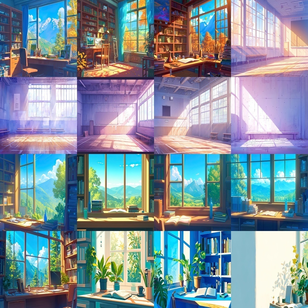 多彩な部屋の風景素材パック