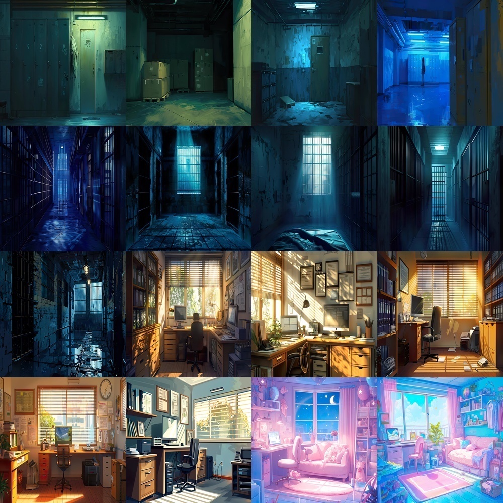 多彩な部屋の風景素材パック