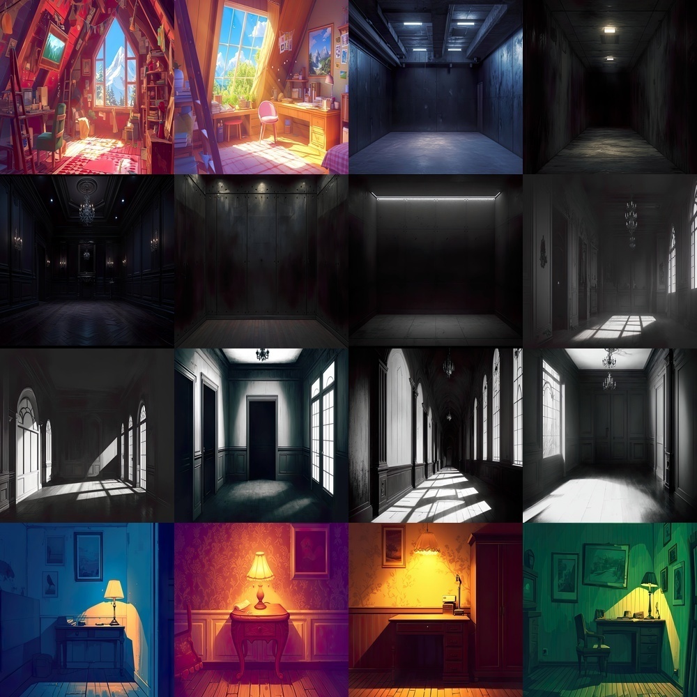多彩な部屋の風景素材パック