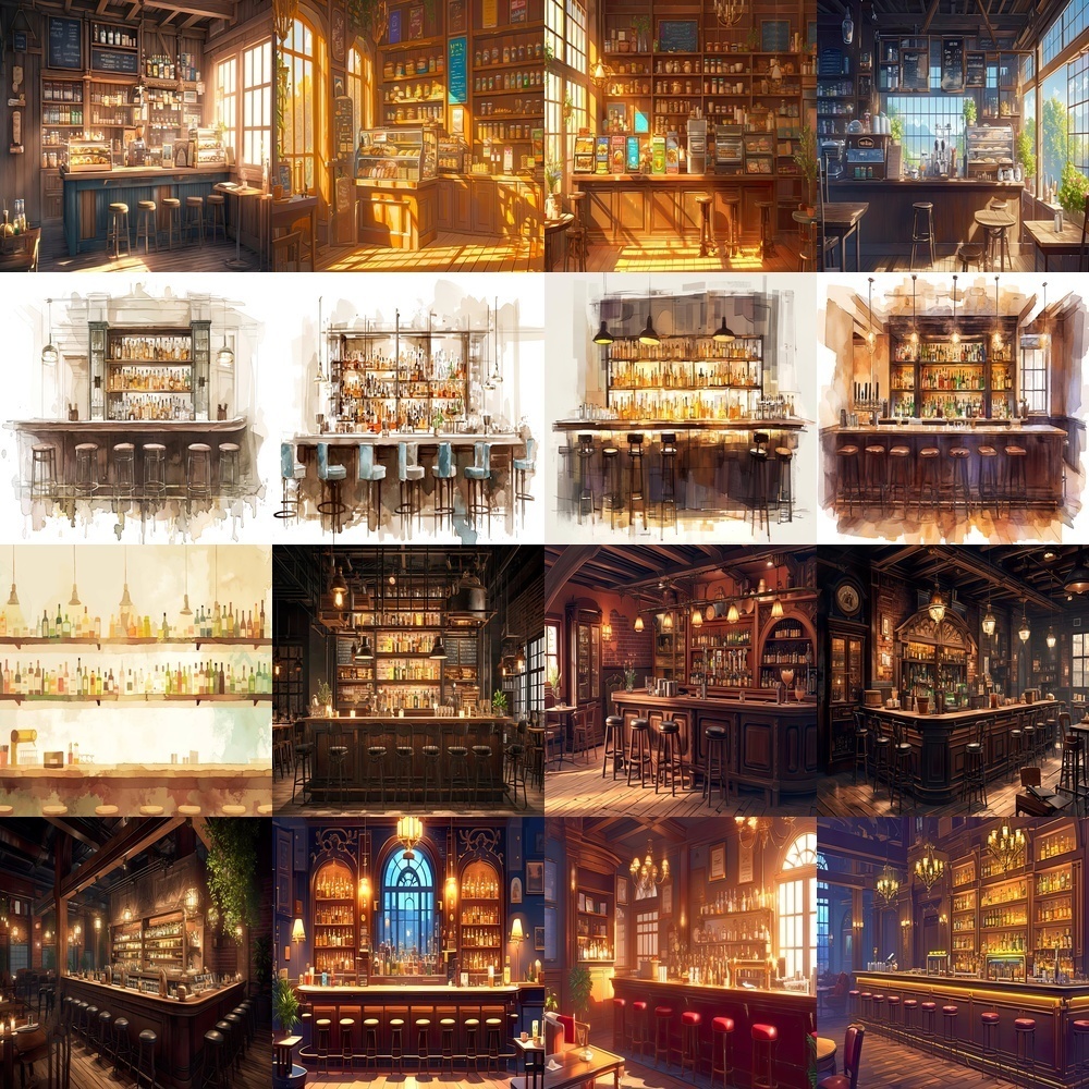 バー&カフェの風景素材パック