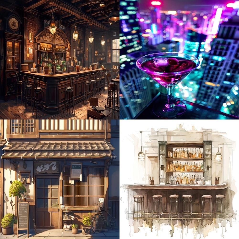 バー&カフェの風景素材パック