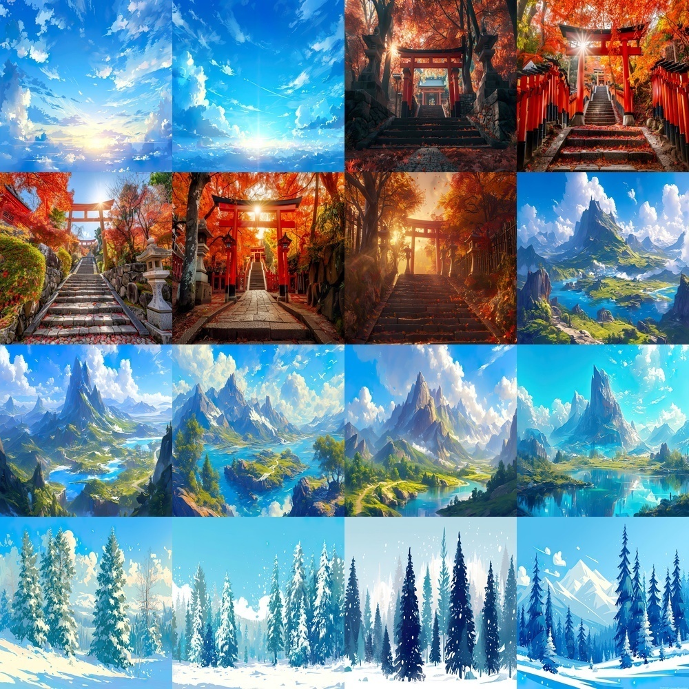 季節の美しい風景素材パック