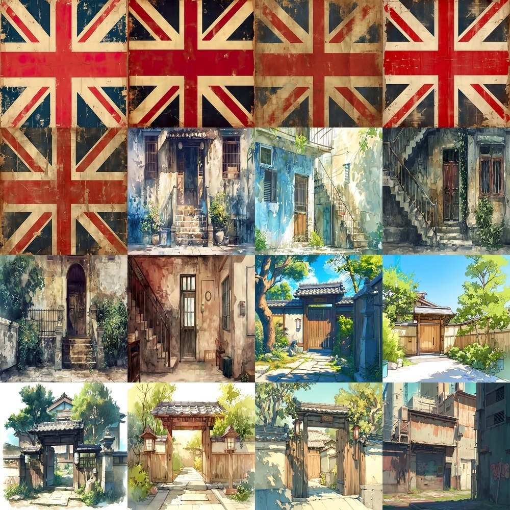 古風な建物と街並み素材パック