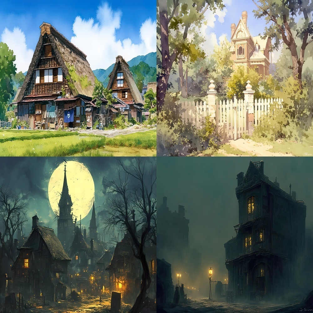 古風な建物と街並み素材パック