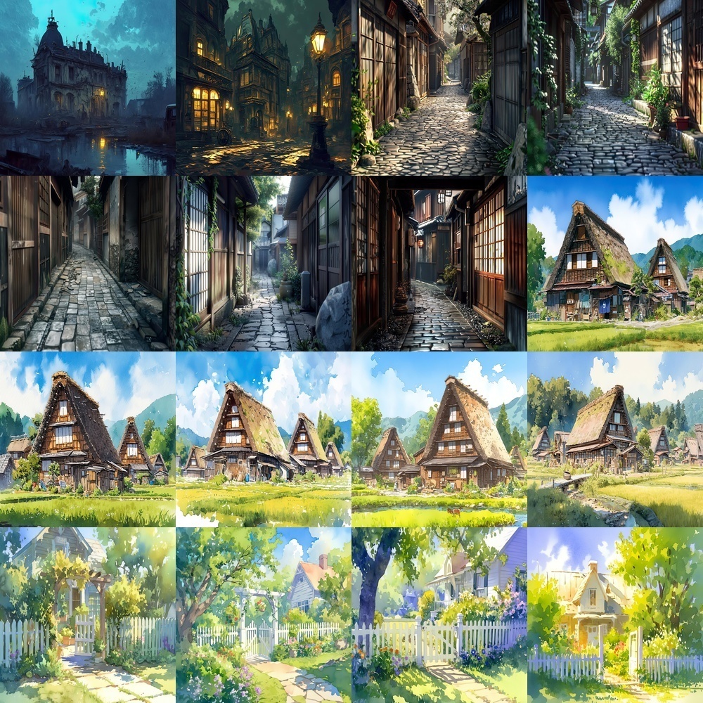 古風な建物と街並み素材パック