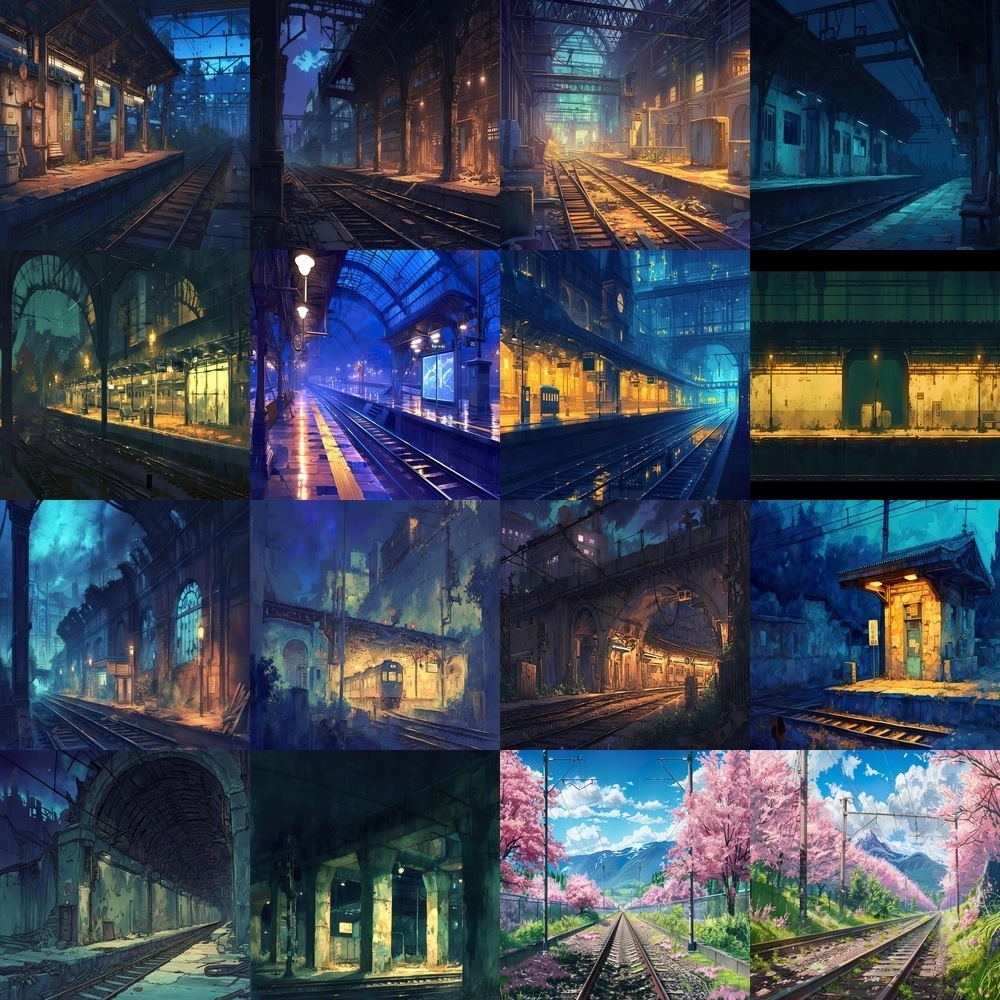 季節の線路風景素材パック