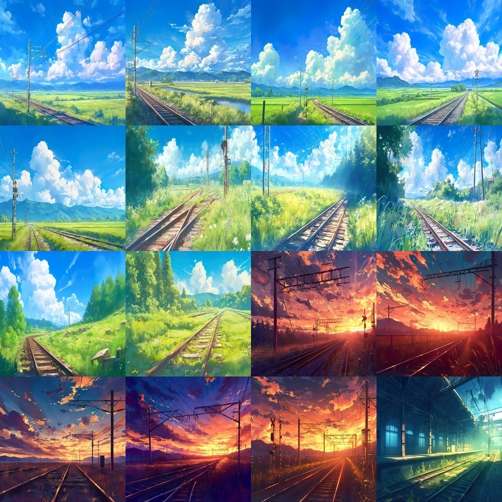 季節の線路風景素材パック