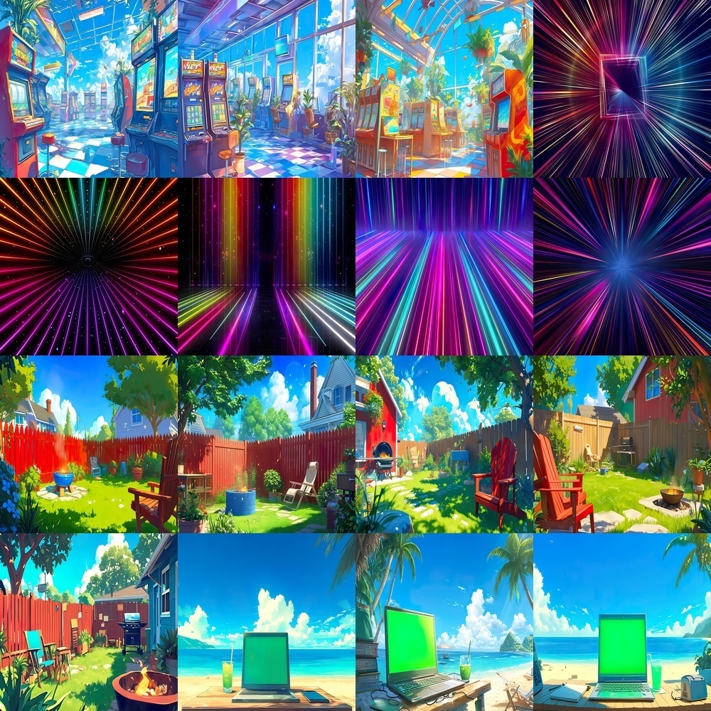 多彩な風景と抽象的な背景素材パック