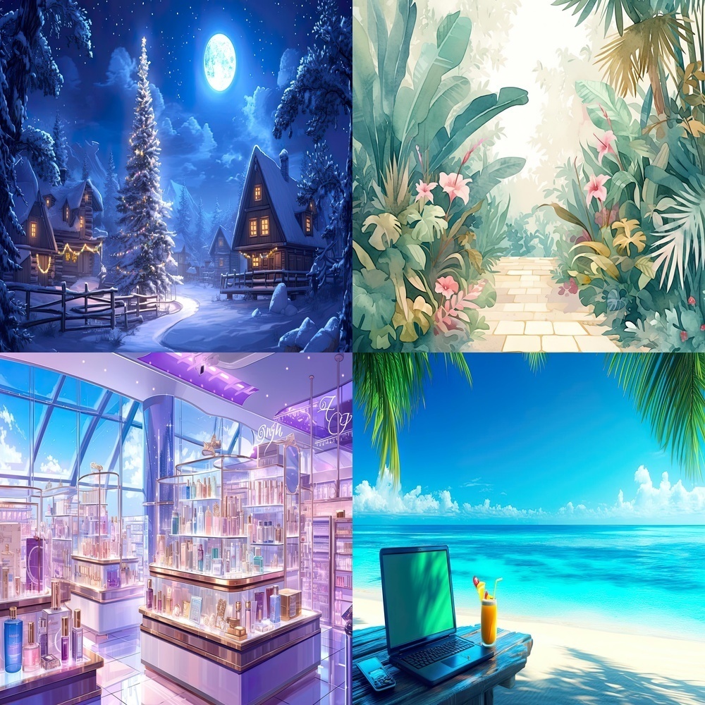 多彩な風景と抽象的な背景素材パック