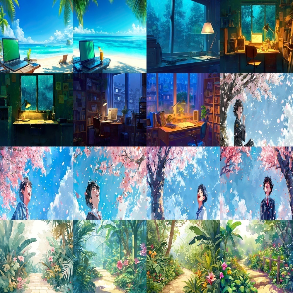 多彩な風景と抽象的な背景素材パック