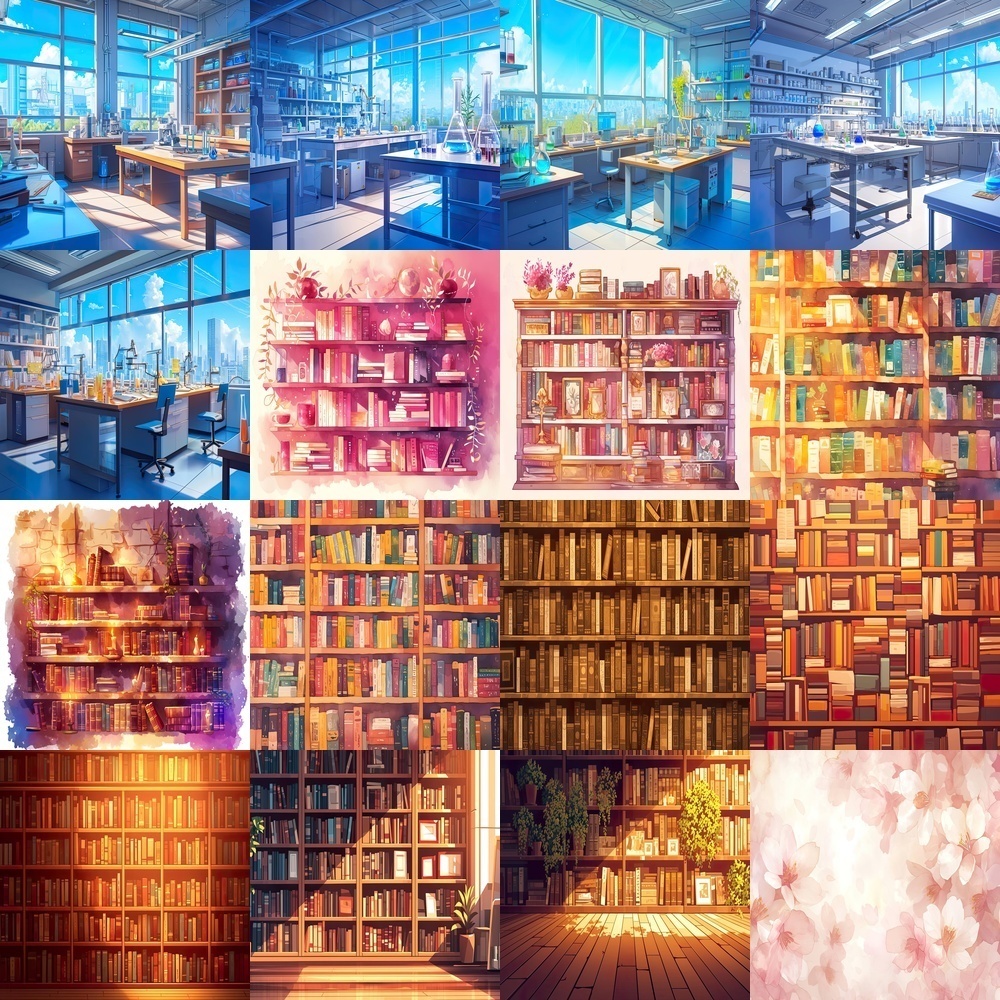 多彩な背景とイラスト素材パック