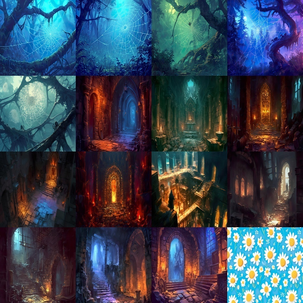 多彩な背景とイラスト素材パック