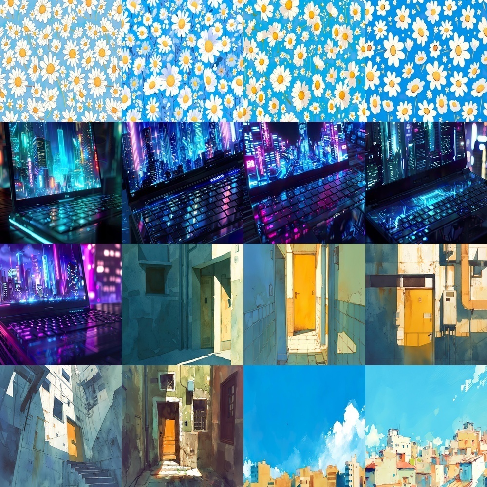 多彩な背景とイラスト素材パック