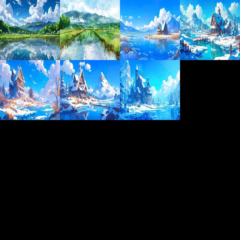 多彩な壁紙と風景素材パック