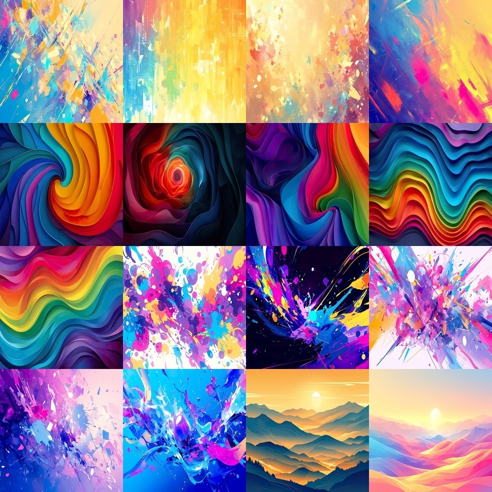 多彩な壁紙と風景素材パック