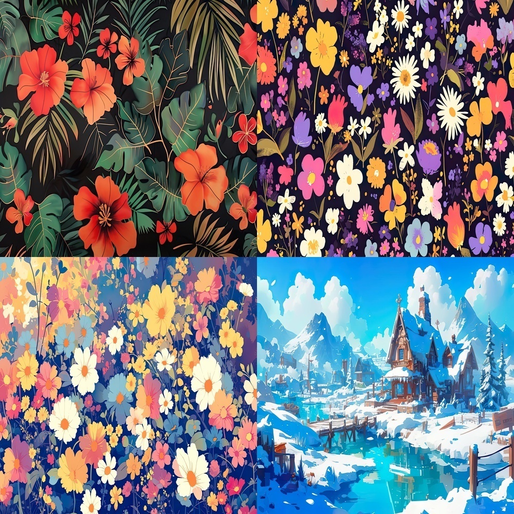 多彩な壁紙と風景素材パック