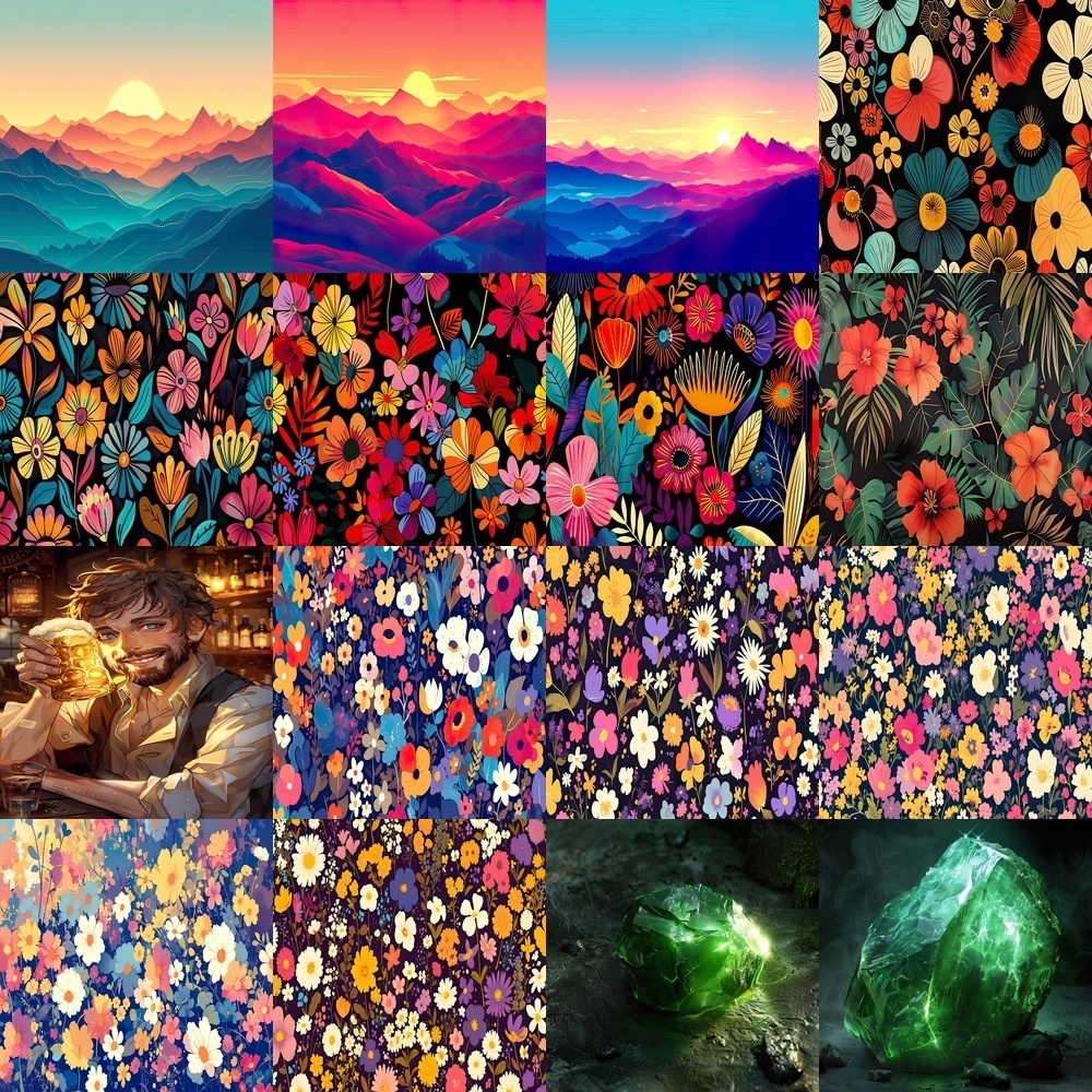 多彩な壁紙と風景素材パック