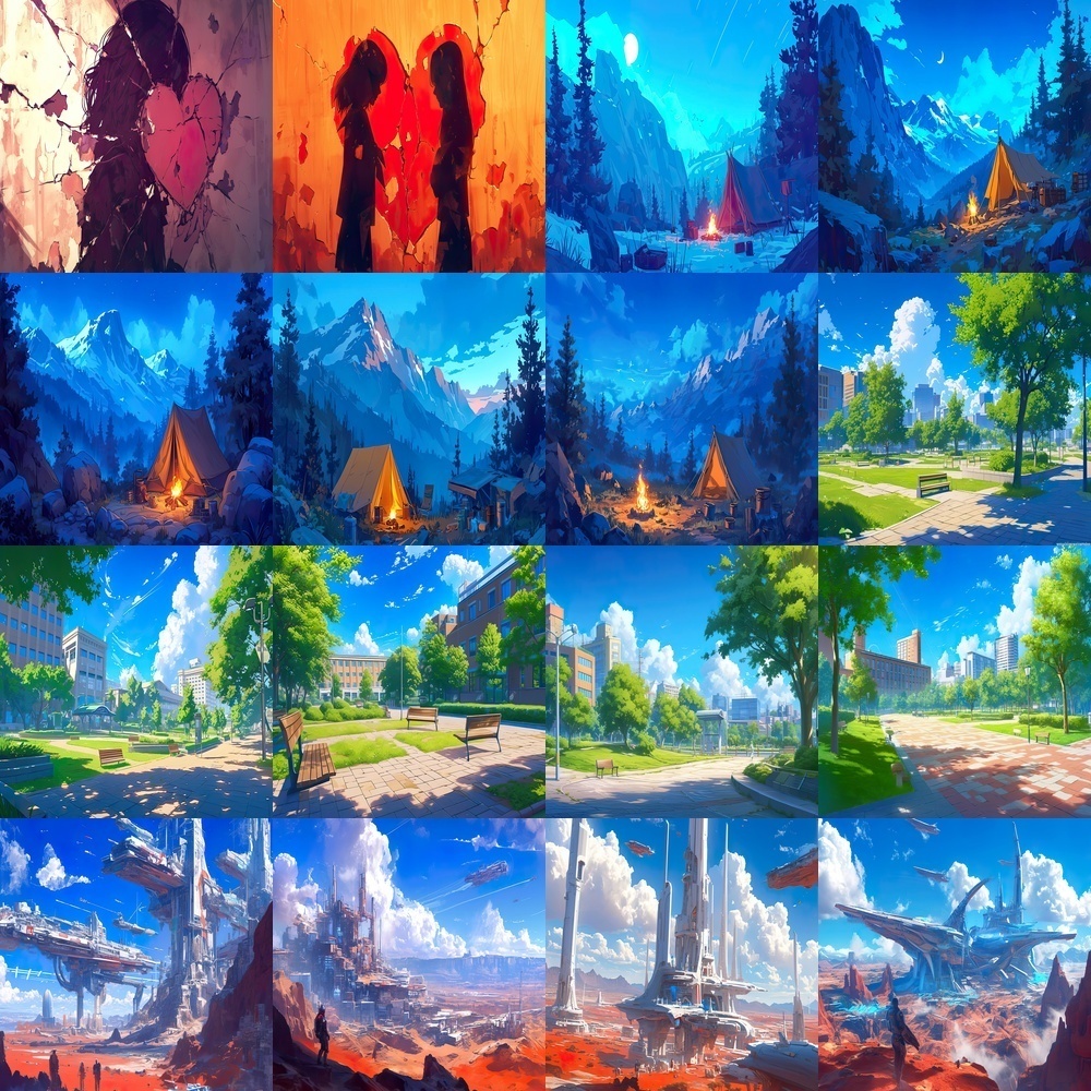 多彩なシーンと風景素材パック