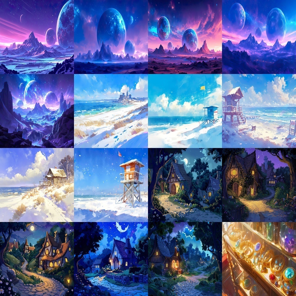 ファンタジーとSF風景素材パック