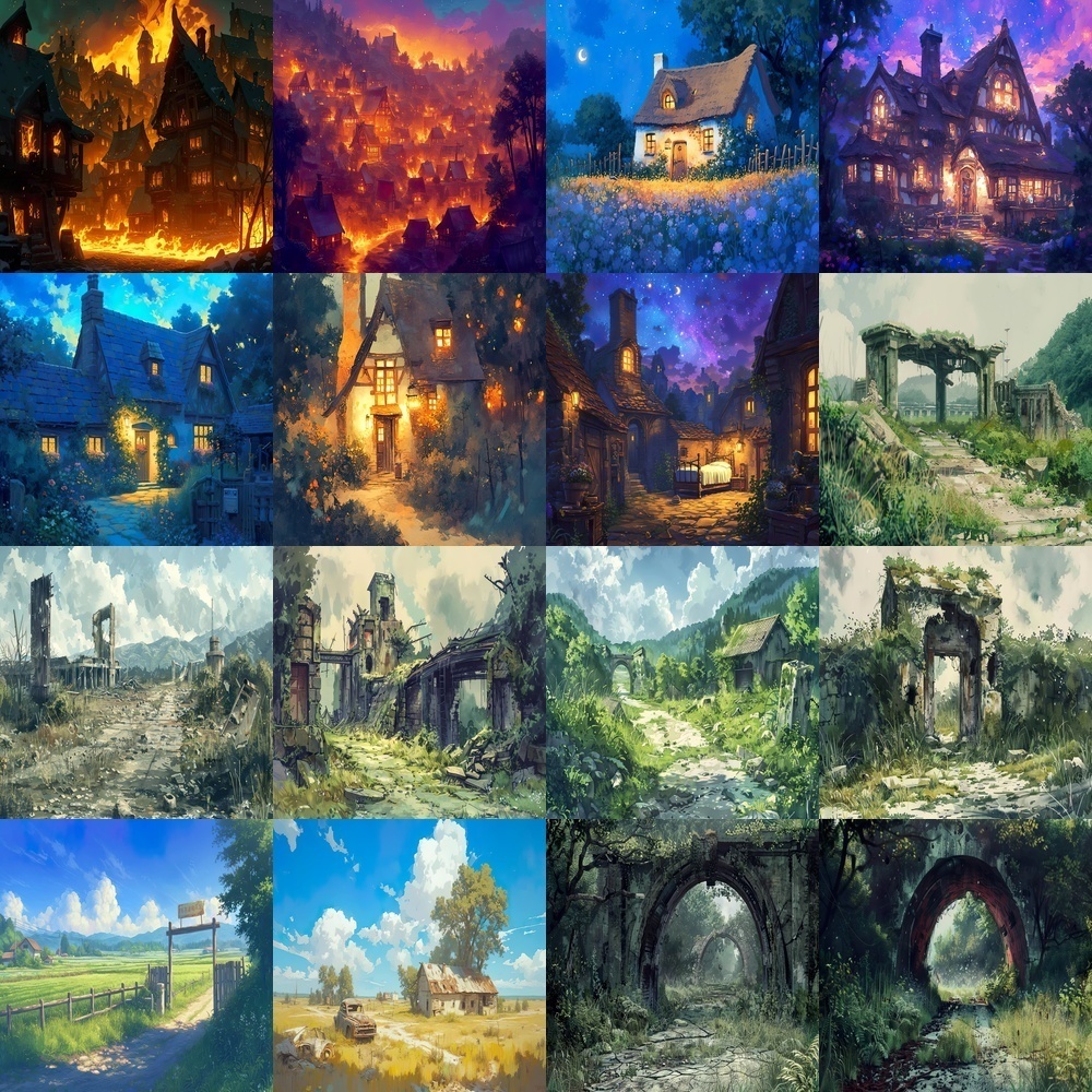 ファンタジーとSF風景素材パック