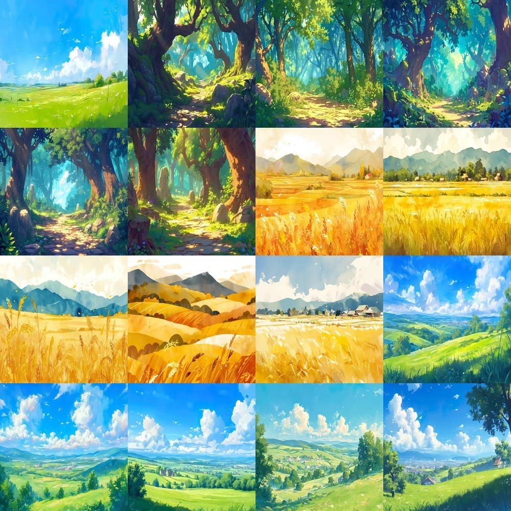 多彩な風景と季節素材パック