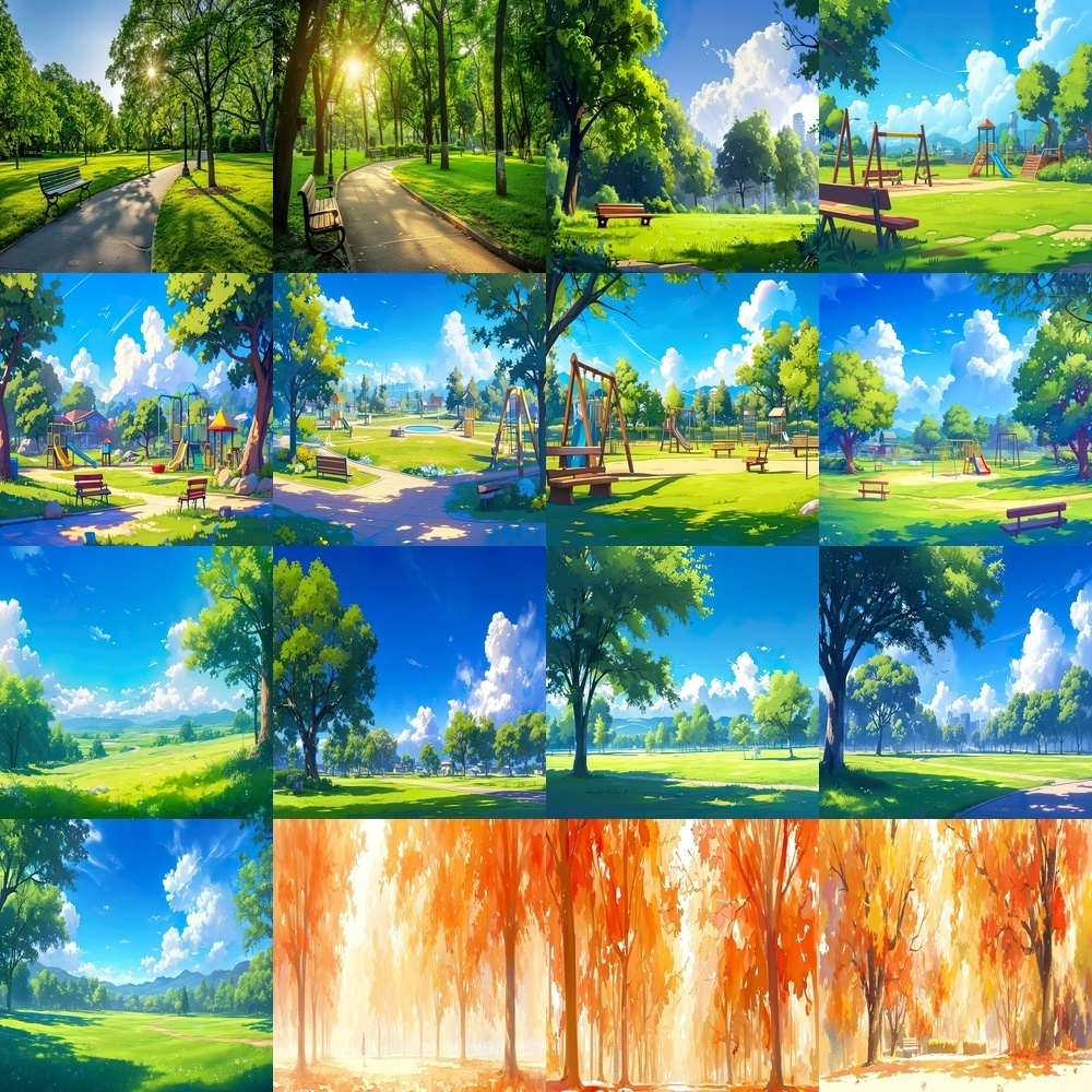 公園の風景素材パック