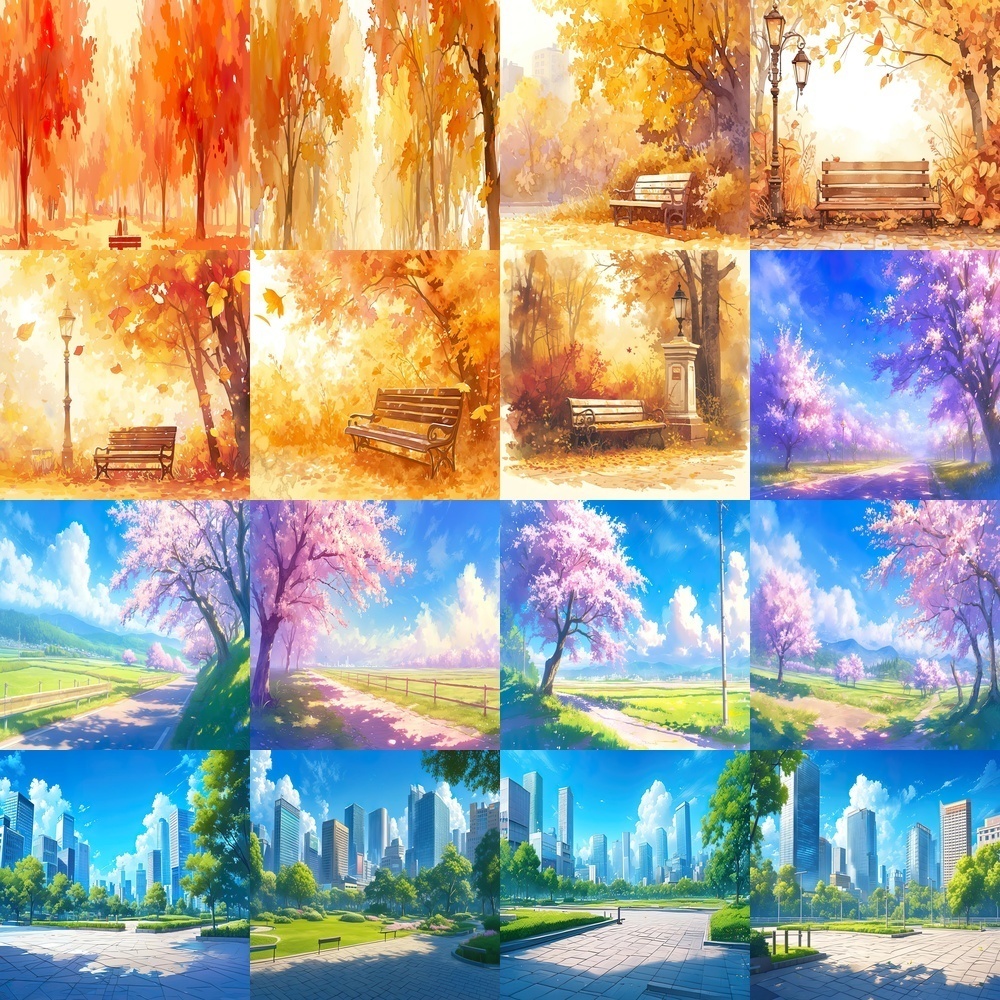 公園の風景素材パック
