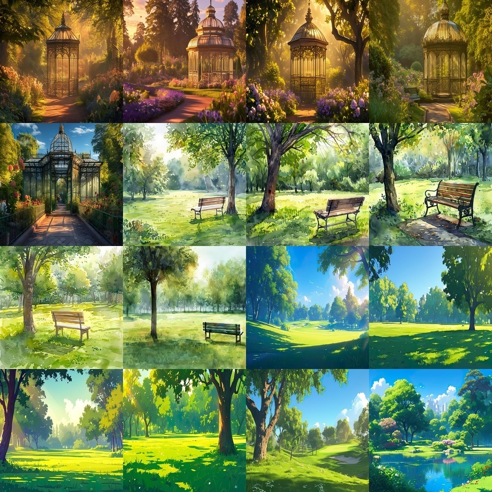 公園の風景素材パック