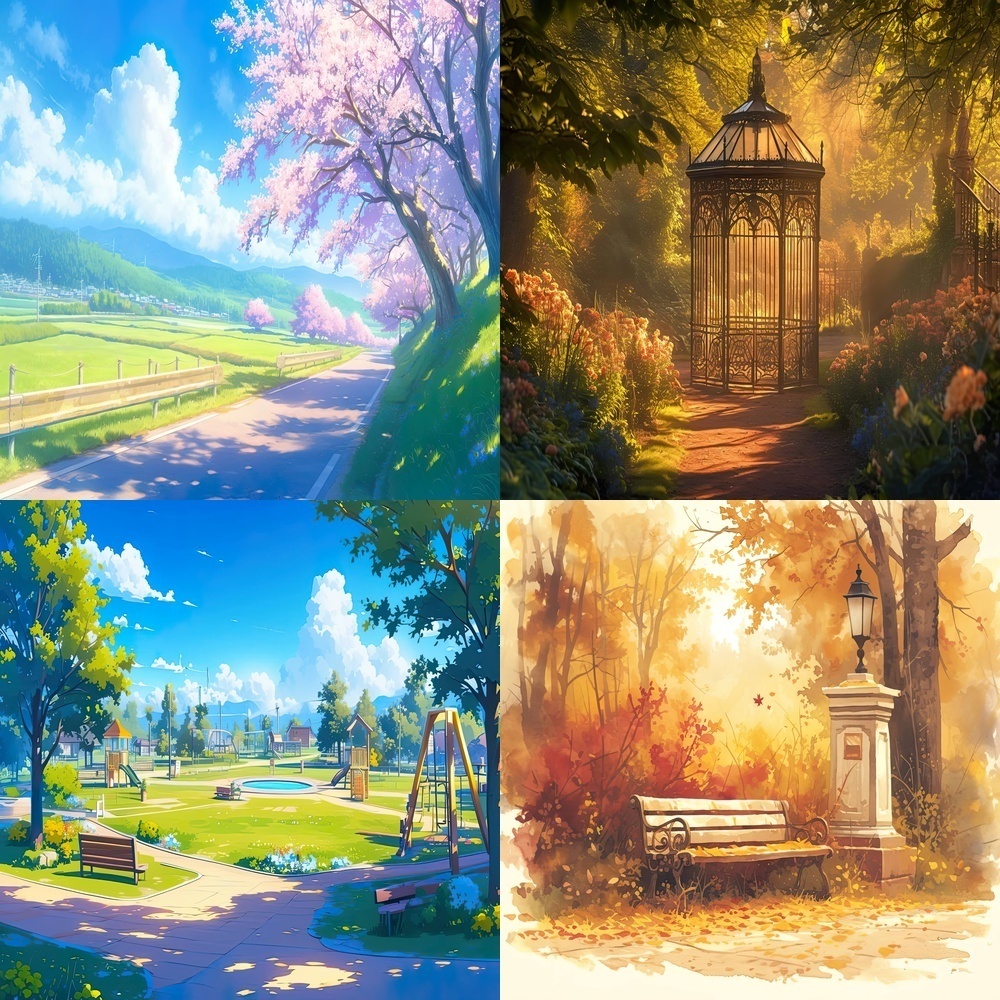 公園の風景素材パック