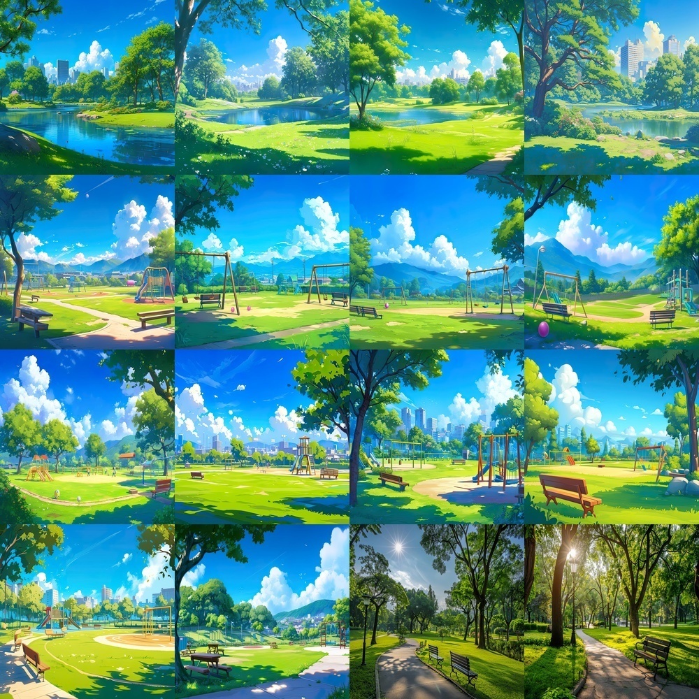 公園の風景素材パック
