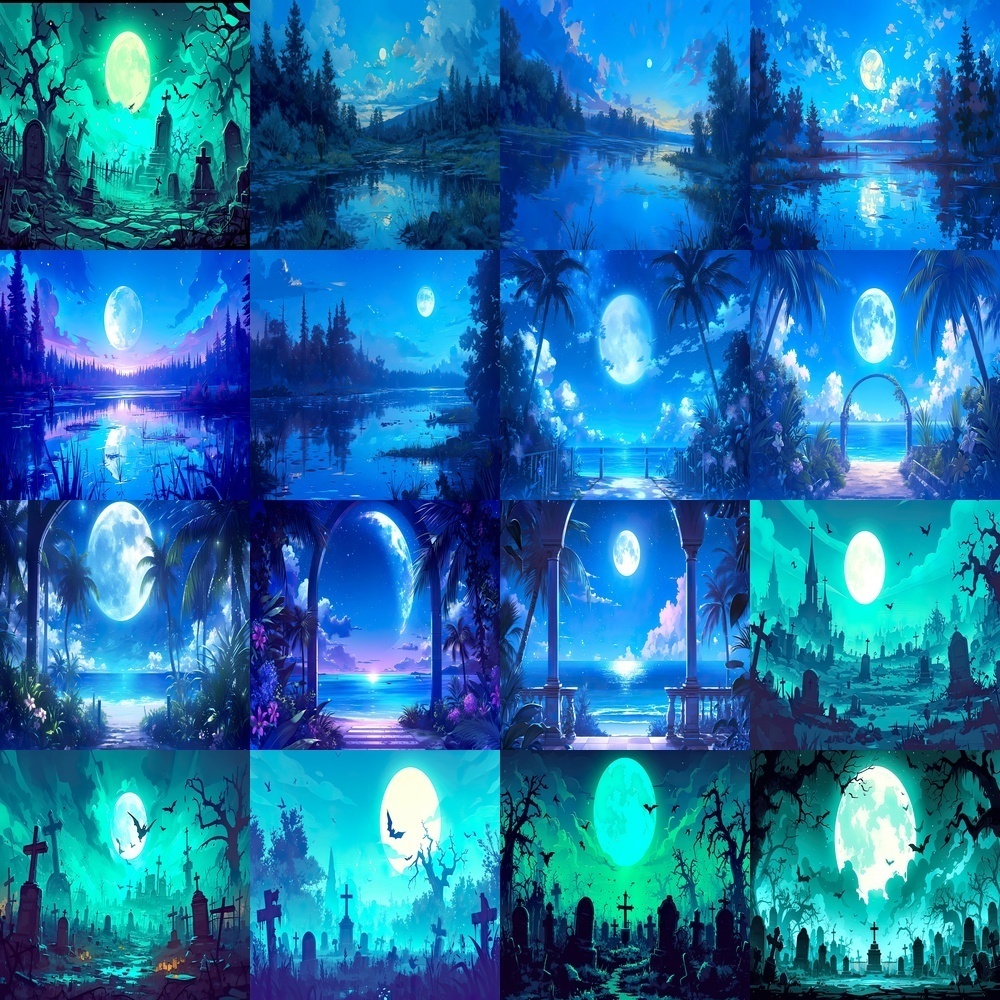 風景とカフェ素材パック