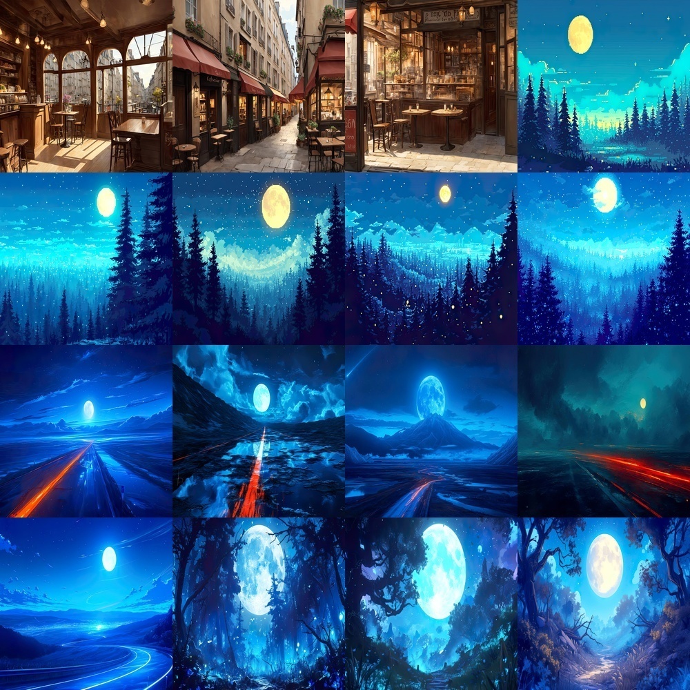 風景とカフェ素材パック