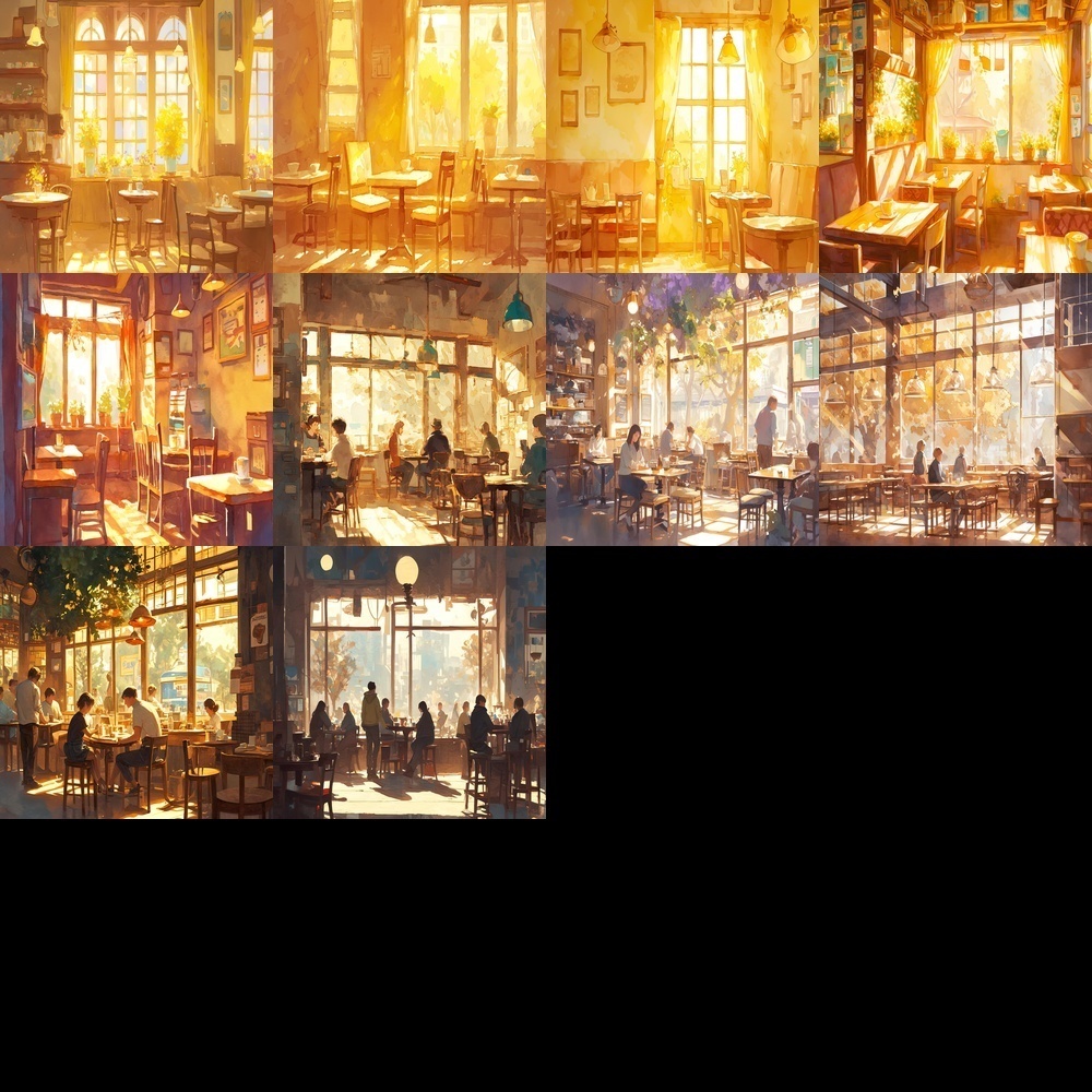 風景とカフェ素材パック