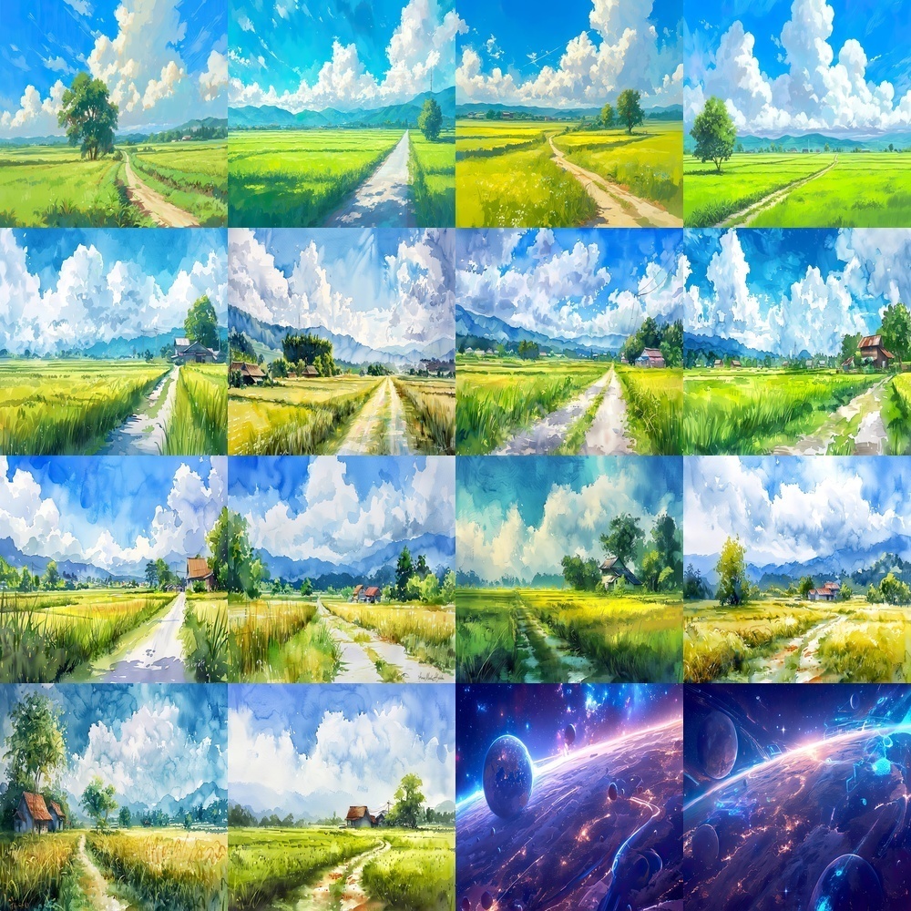 多彩な風景と人物素材パック