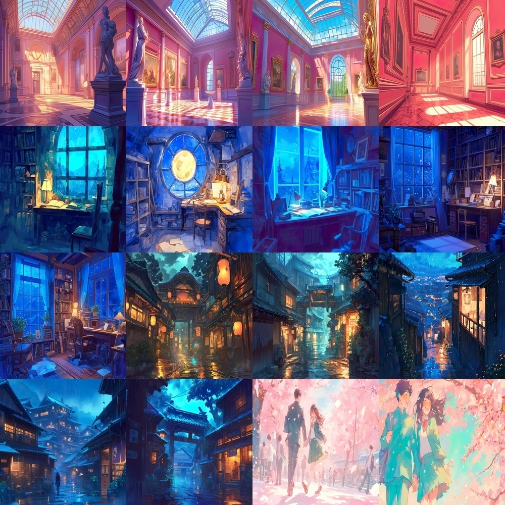 多彩な風景と人物素材パック