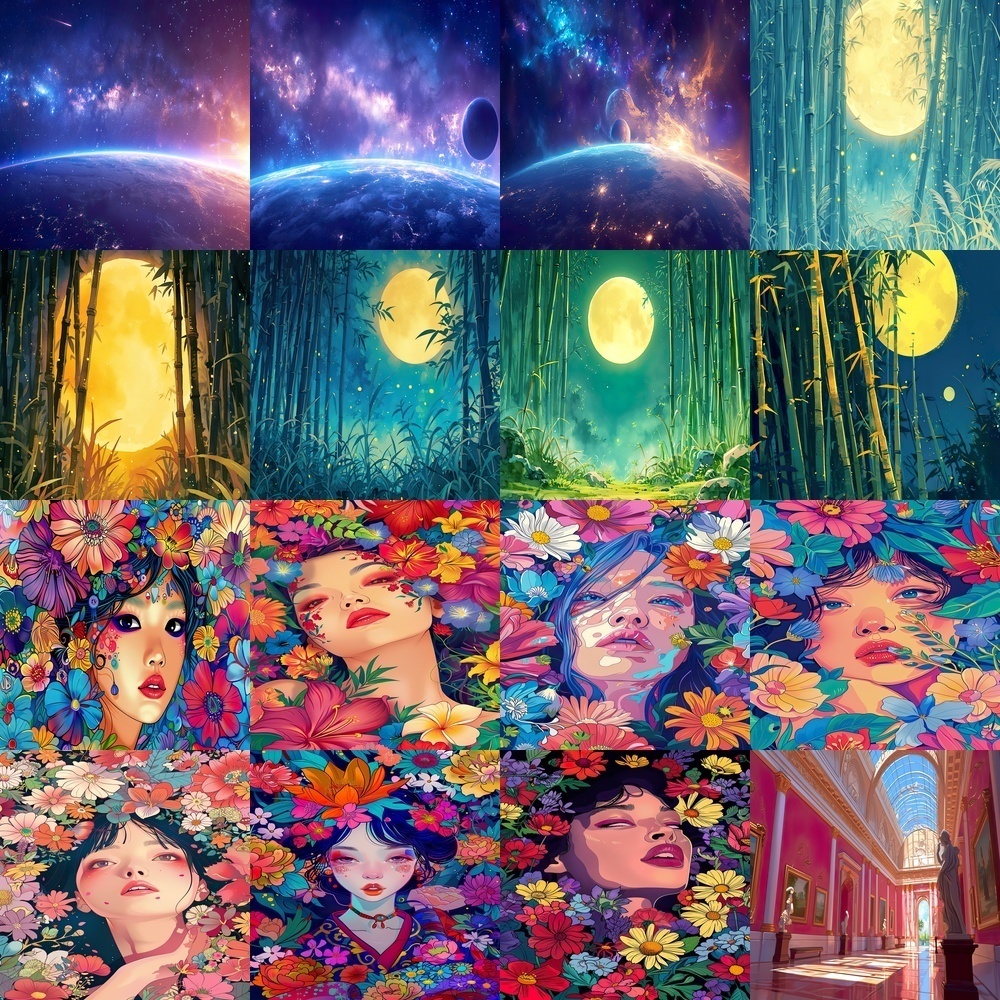 多彩な風景と人物素材パック