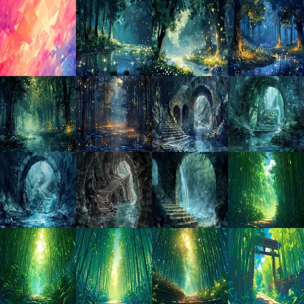 多彩な風景と現代シーン素材パック