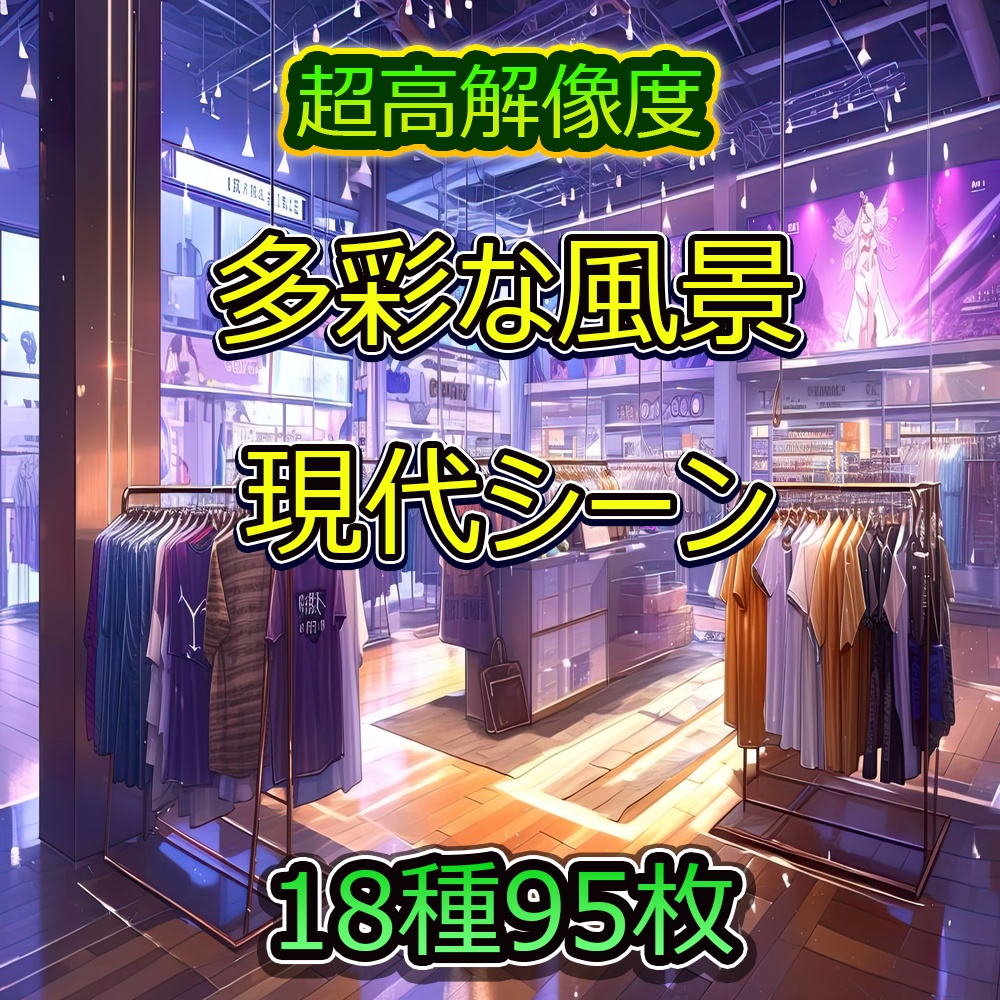 多彩な風景と現代シーン素材パック