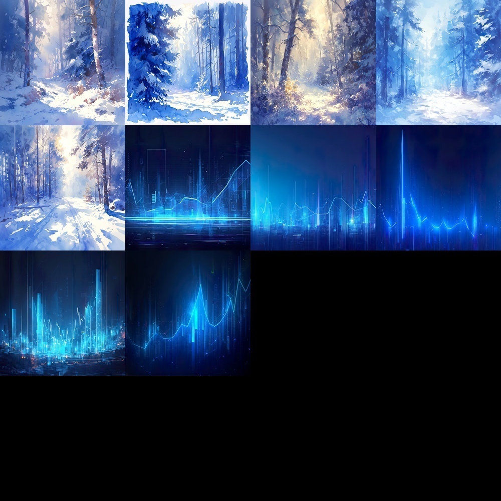 多彩なフレームと自然風景素材パック