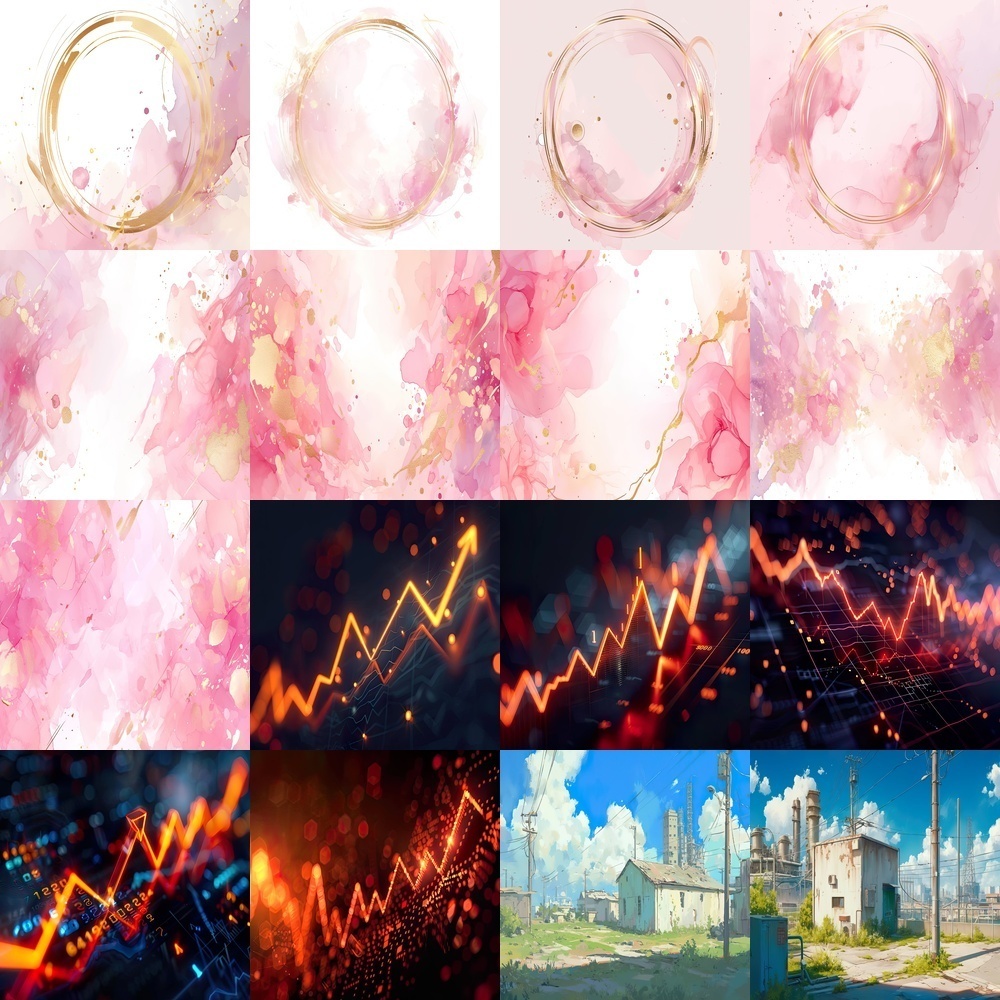 多彩なフレームと自然風景素材パック