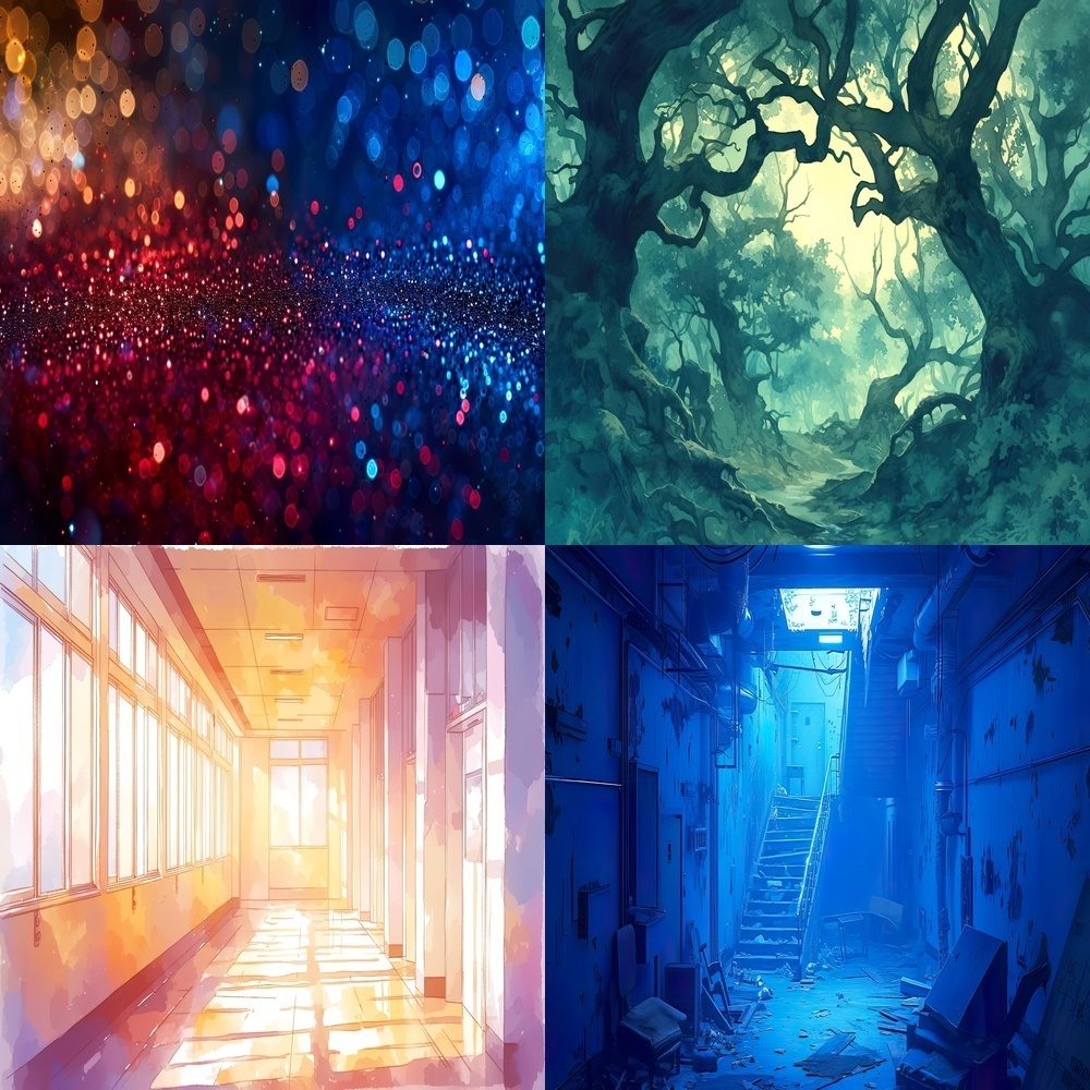 田舎道とオフィスの風景素材パック