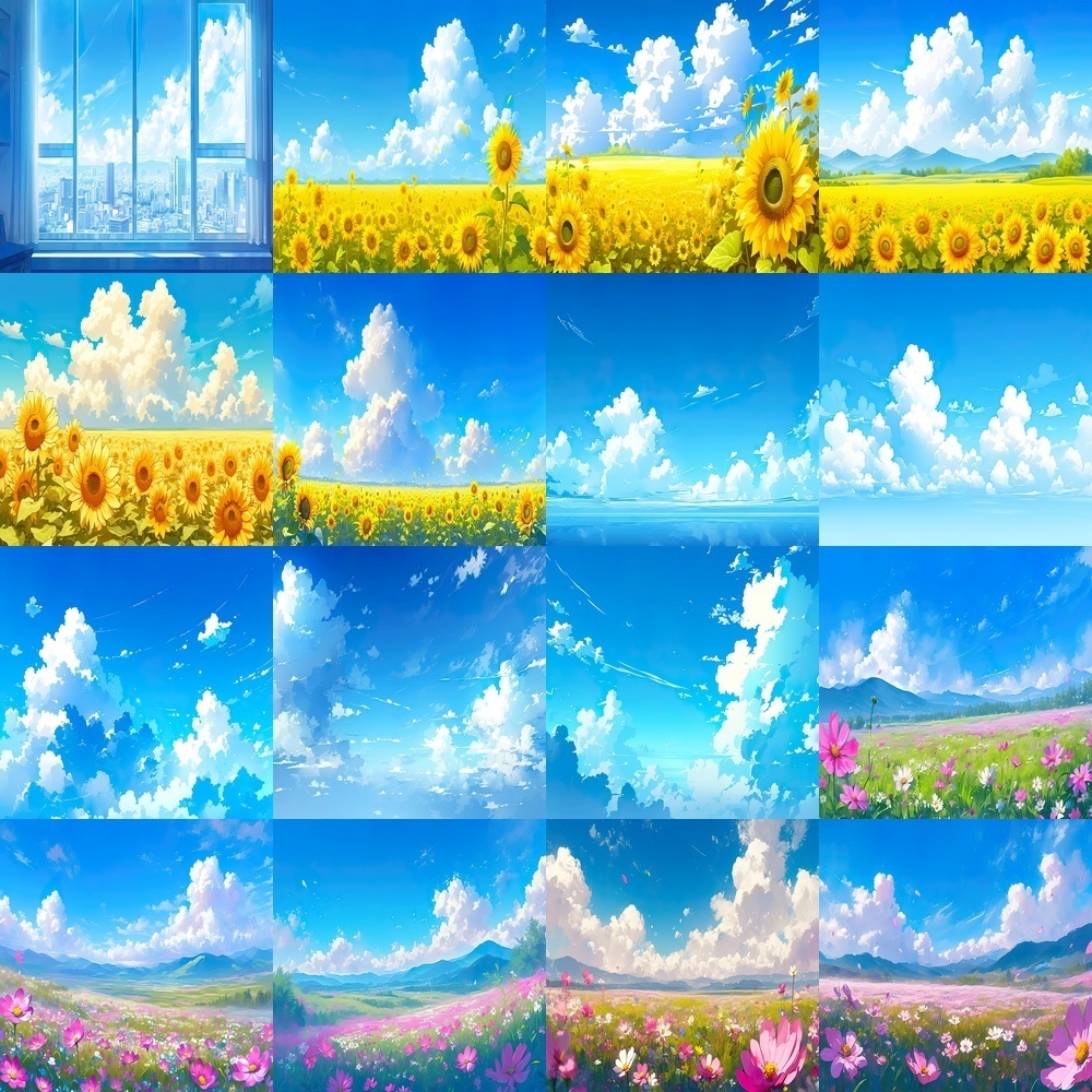 青空と自然風景素材パック