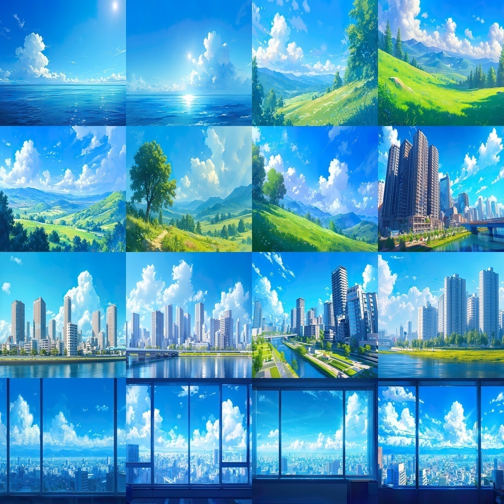 青空と自然風景素材パック