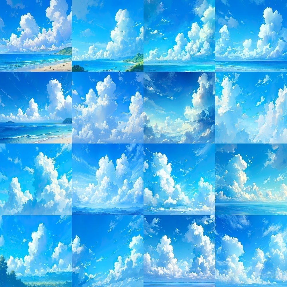 青空と自然風景素材パック