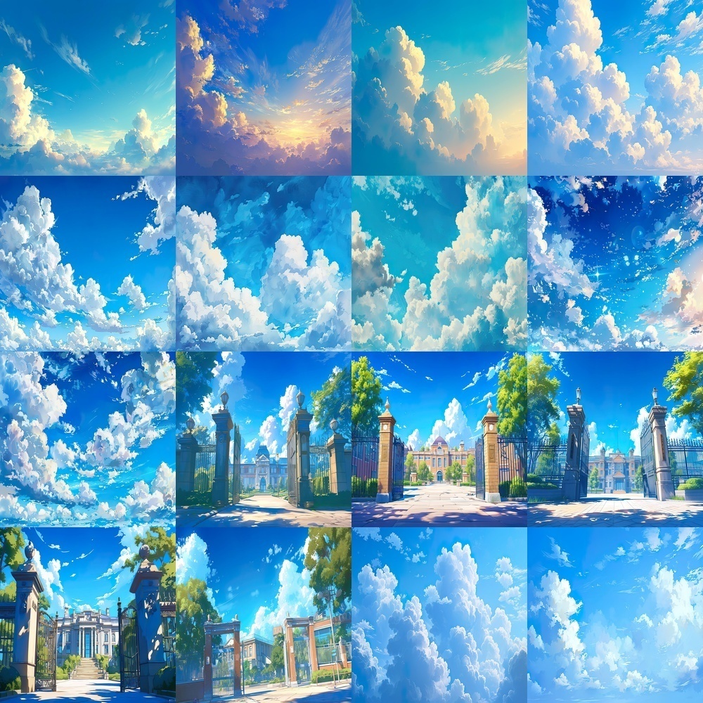 青空と自然風景素材パック